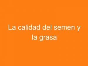 La calidad del semen y la grasa