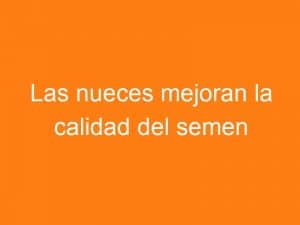 Las nueces mejoran la calidad del semen