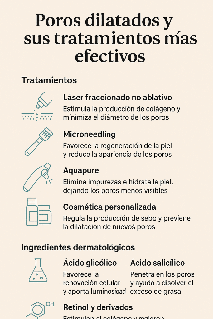 Poros dilatados: Reducción y mejora de la piel con tratamientos dermatológicos