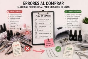 Errores al comprar material profesional para un salón de uñas