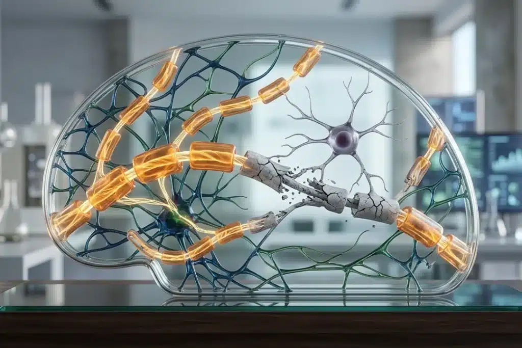 Neuroprotección cerebral: Descubren rol inesperado de mielina al envejecer